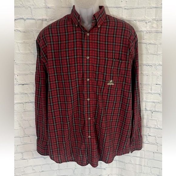 Wrangler Other - Wrangler Riata Western Long Sleeve Plaid Button Shirt Red Green Black Men’s M/L